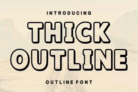 Thick Outline Font